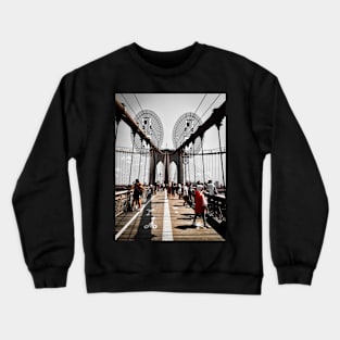 Tourists, Brooklyn Bridge, New York City Crewneck Sweatshirt